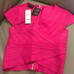 Super cute Bebe bandage crop top pink